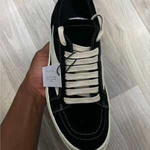 Rick Owens Black and Cream Sneakers